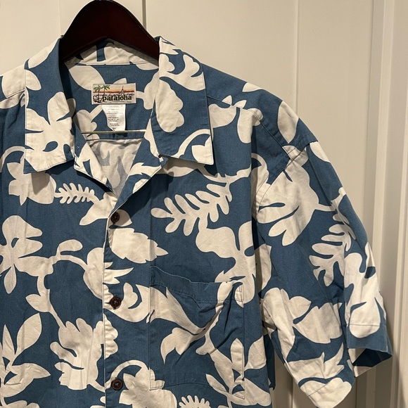 Patagonia Pataloha Hawaiian Shirt Blue White Floral- Men’s XL - Picture 2 of 4